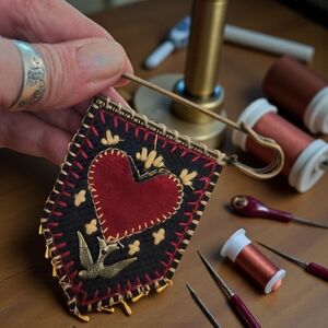 Banner Pin /Brooch with Secret Pocket